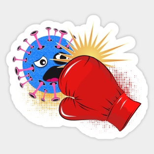 Boxing glove with Corona Virus Sticker